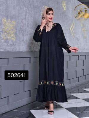 پیراهن نخی سوزن دوزی روژان